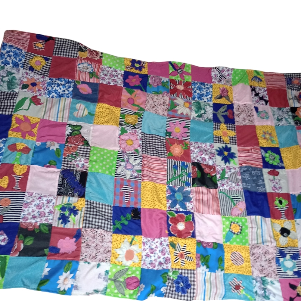 Flower patchwork blanket